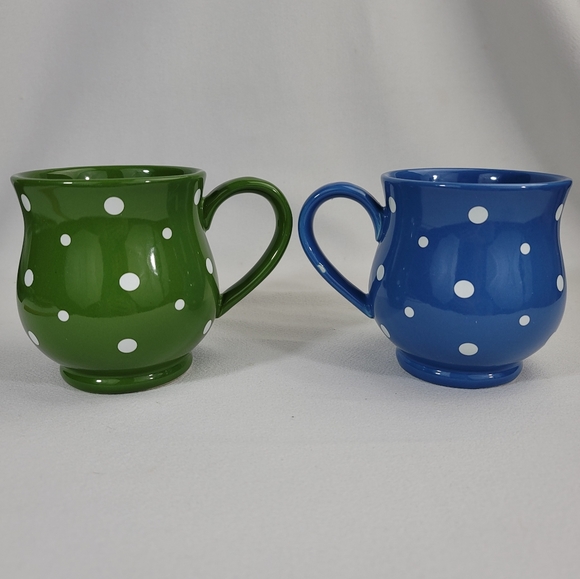 (2) Temp-Tations Polka Dot Mugs Cups - Picture 2 of 12